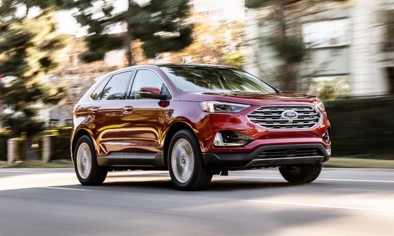 2020 Ford Edge driving in town