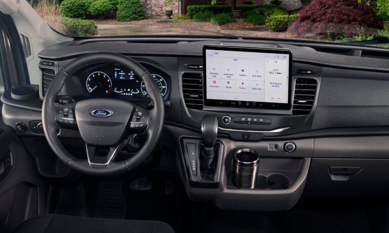 2023 Ford E-Transit infotainment system and wheel